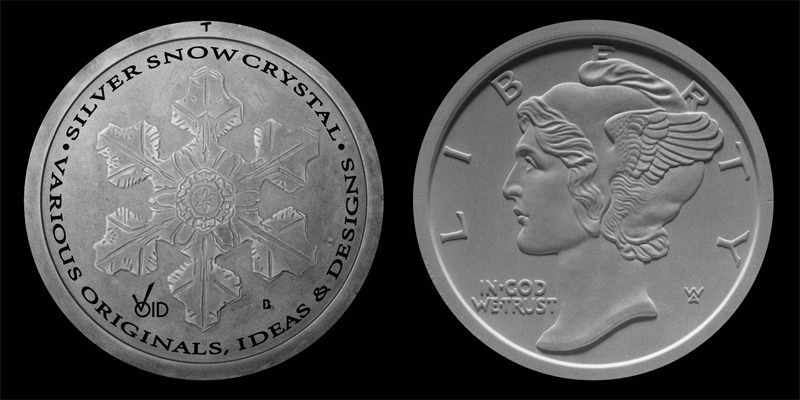 Silver Snow Crystal Sculpts for 2001-2002 Reverse and 1999-2002 Obverse.